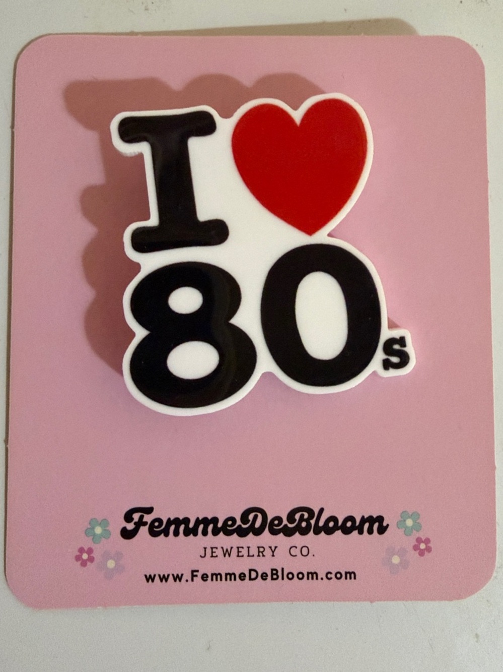FemmeDeBloom "I Heart 80s" pin